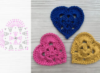 Crochet Granny Square Heart Free Pattern