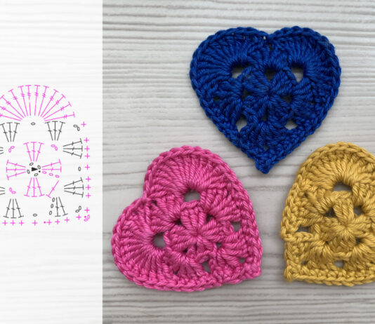 Crochet Granny Square Heart Free Pattern
