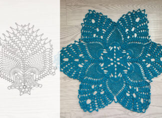 Round Crochet Pineapple Doily Free Pattern