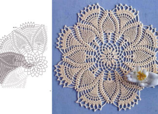 8 Petal Flower Pineapple Doily | Free Crochet Pattern