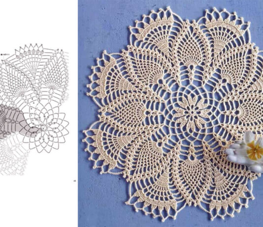 8 Petal Flower Pineapple Doily | Free Crochet Pattern
