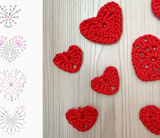 Crochet Heart in 4 Sizes | Free Patterns