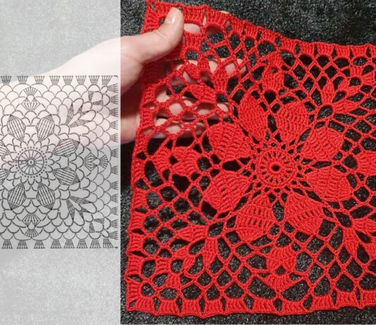 Flower Square Motif FREE Pattern