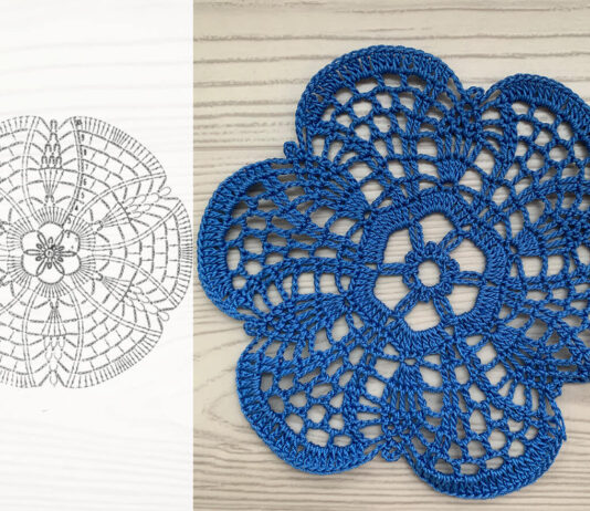 6 Petals Doily | Crochet Pattern and Chart