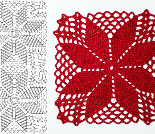 Crochet Square Motif Pattern and Chart