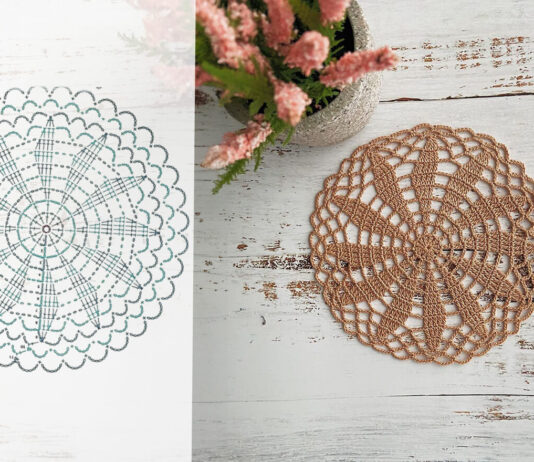 Lace Flower Doily Free Crochet Pattern Diagram
