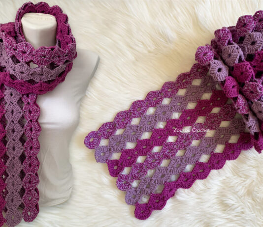 Crochet Diamond Scarf FREE Pattern