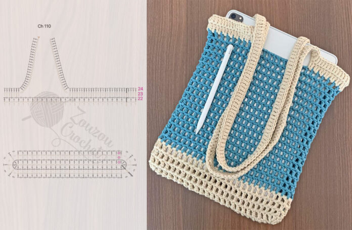 Easy Crochet Bag Free Pattern and Chart | Crochet Tote bag - Zouzou ...