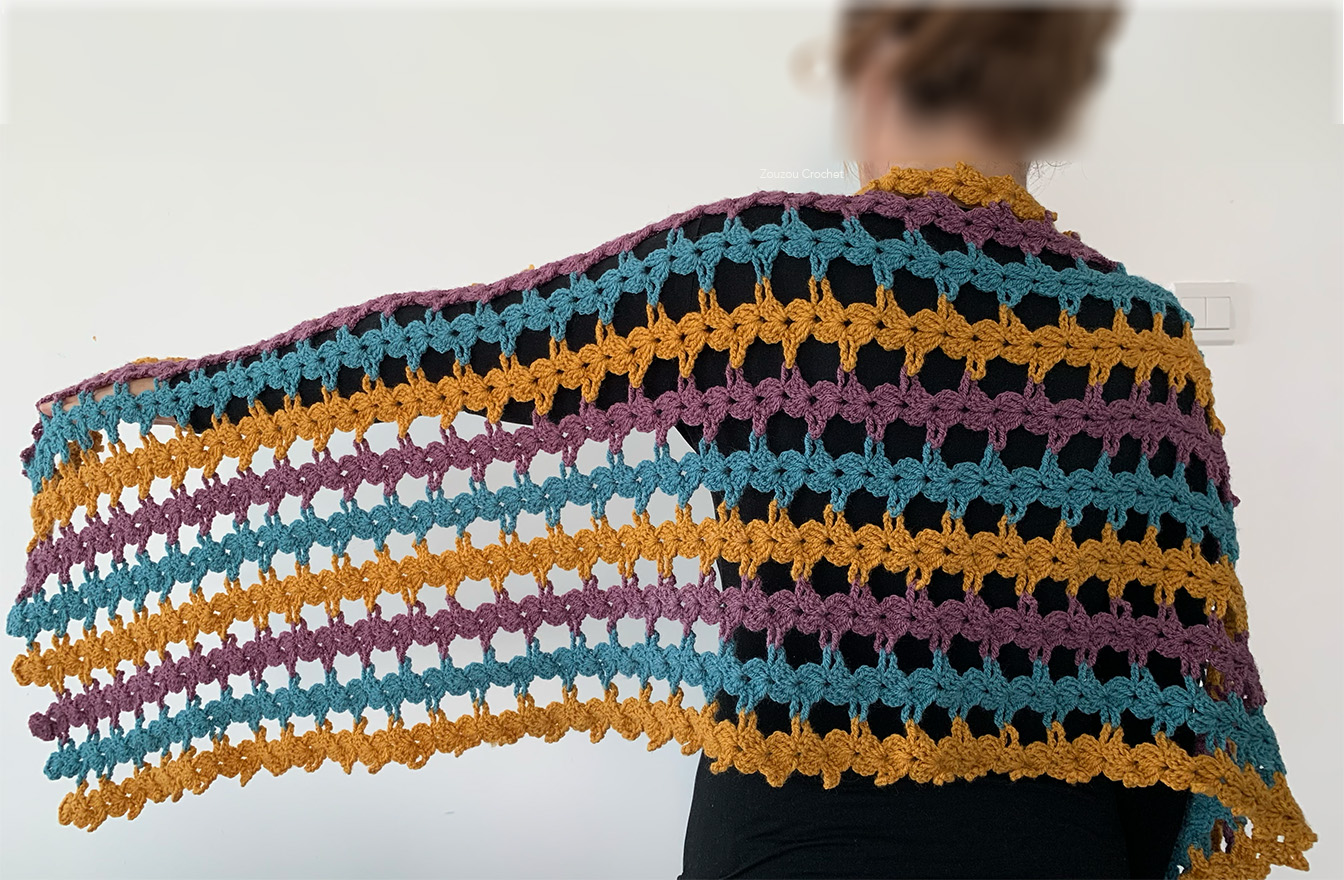 Crochet Shawl Pattern & Video Tutorial For Beginners - Zouzou Crochet ...