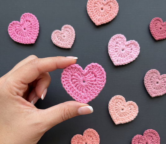 Crochet Heart Pattern and Diagram crochet heart free pattern